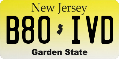NJ license plate B80IVD