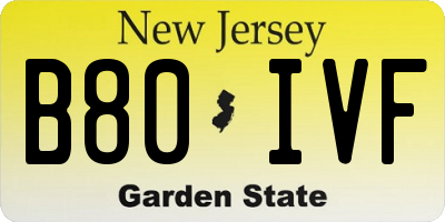 NJ license plate B80IVF