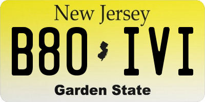 NJ license plate B80IVI