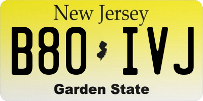 NJ license plate B80IVJ