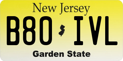 NJ license plate B80IVL