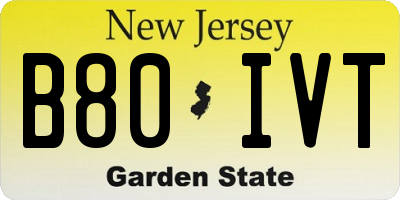 NJ license plate B80IVT