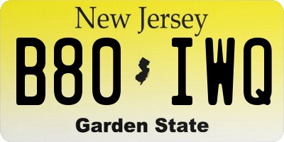NJ license plate B80IWQ