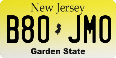 NJ license plate B80JMO