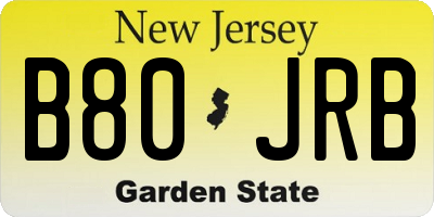 NJ license plate B80JRB