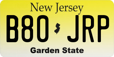 NJ license plate B80JRP