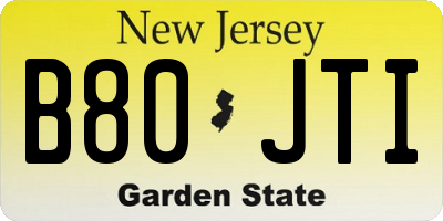 NJ license plate B80JTI