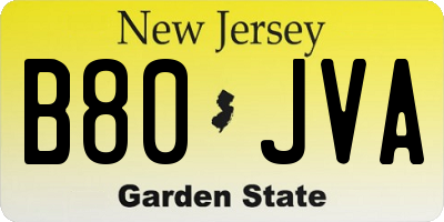 NJ license plate B80JVA