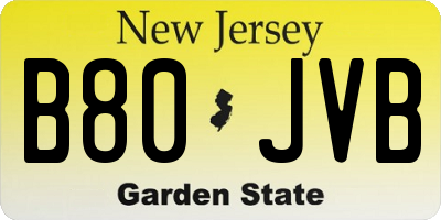 NJ license plate B80JVB