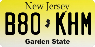 NJ license plate B80KHM