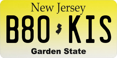 NJ license plate B80KIS