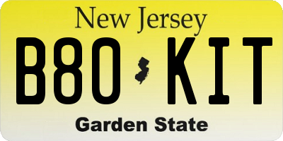 NJ license plate B80KIT