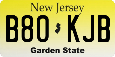 NJ license plate B80KJB