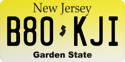 NJ license plate B80KJI
