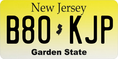NJ license plate B80KJP