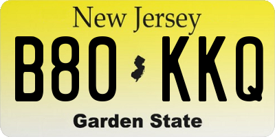 NJ license plate B80KKQ