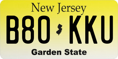 NJ license plate B80KKU