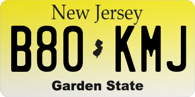 NJ license plate B80KMJ