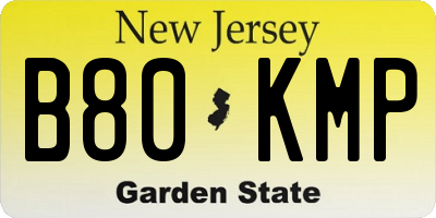 NJ license plate B80KMP