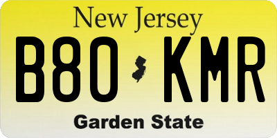 NJ license plate B80KMR