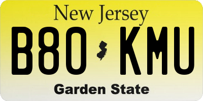 NJ license plate B80KMU