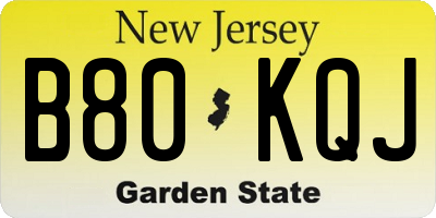 NJ license plate B80KQJ