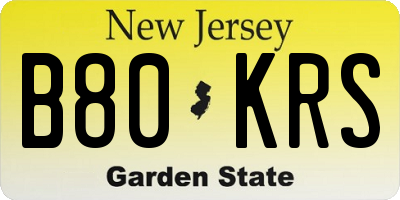 NJ license plate B80KRS