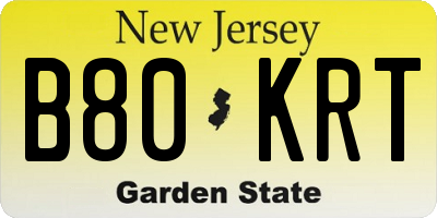 NJ license plate B80KRT