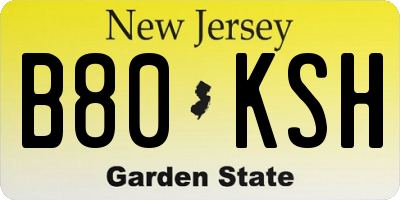 NJ license plate B80KSH