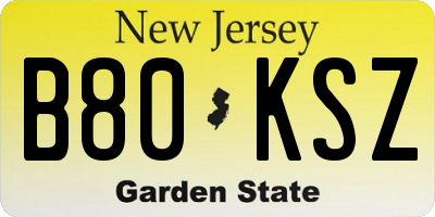 NJ license plate B80KSZ