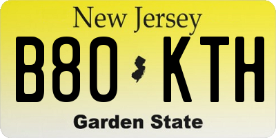 NJ license plate B80KTH