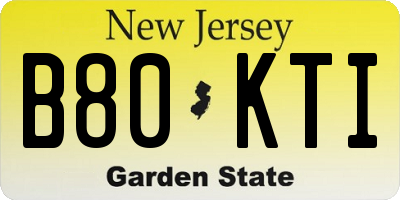 NJ license plate B80KTI