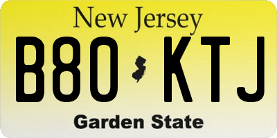 NJ license plate B80KTJ