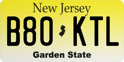 NJ license plate B80KTL