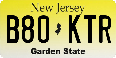 NJ license plate B80KTR