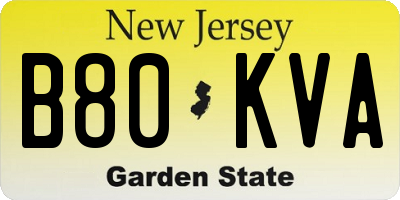 NJ license plate B80KVA