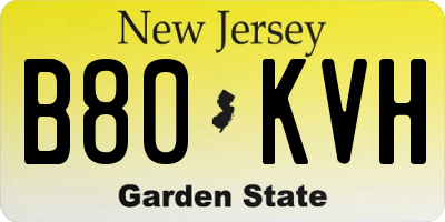NJ license plate B80KVH