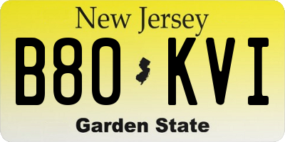 NJ license plate B80KVI