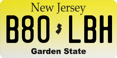 NJ license plate B80LBH