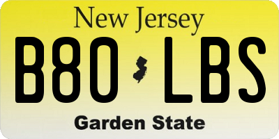 NJ license plate B80LBS