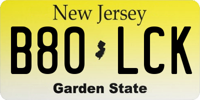 NJ license plate B80LCK