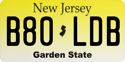 NJ license plate B80LDB