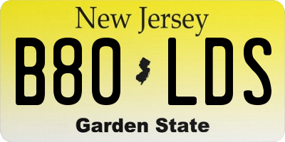 NJ license plate B80LDS