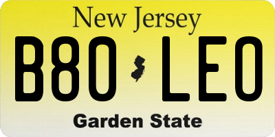NJ license plate B80LEO