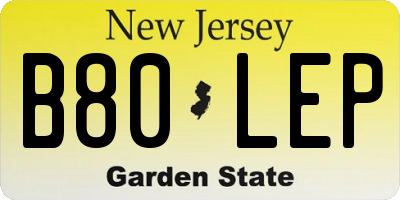 NJ license plate B80LEP