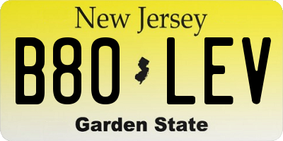 NJ license plate B80LEV