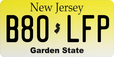 NJ license plate B80LFP