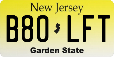 NJ license plate B80LFT