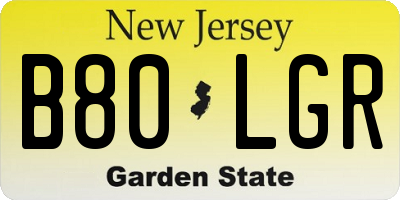 NJ license plate B80LGR