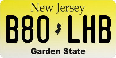 NJ license plate B80LHB